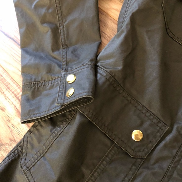 J Crew Downtown Coated Canvas Field Jacket Olive M - Picture 5 of 15